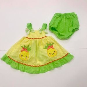 Nannette Baby 2-Piece Pineapple with Diaper Cover Set